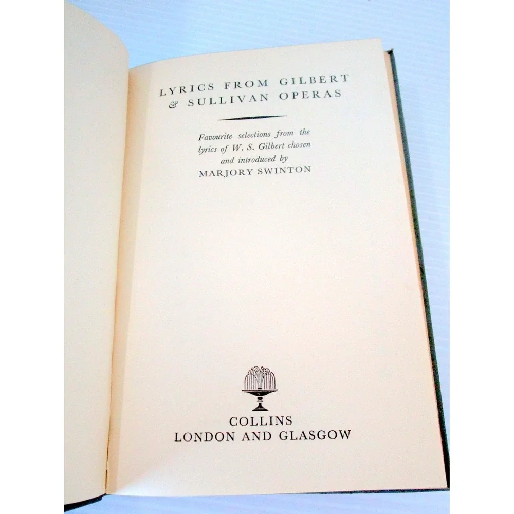 Lyrics from Gilbert & Sullivan Operas Book In Sleeve Vintage Great Britain